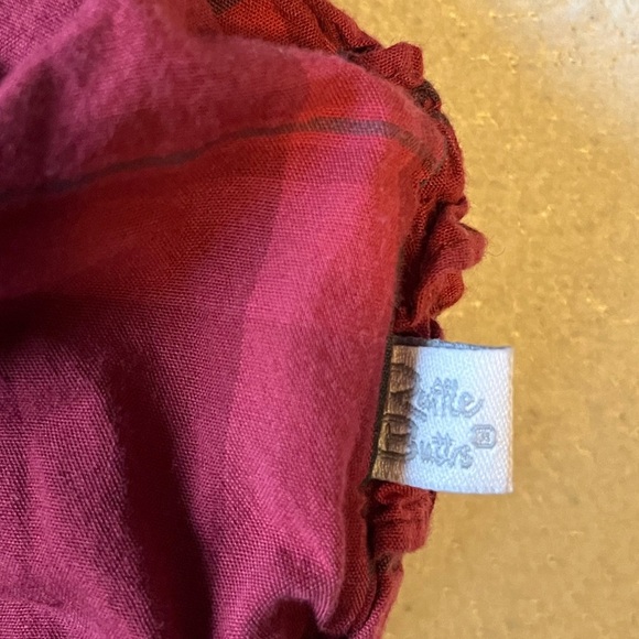 Ruffle Butts 3-6 months maroon plaid long sleeve onesie - Picture 4 of 4